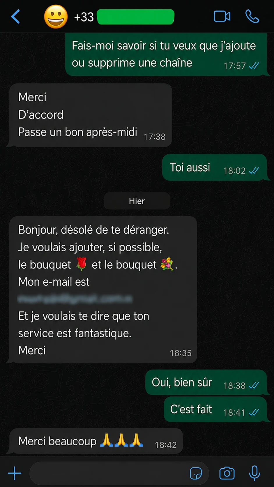 IPTV WhatsApp customer review